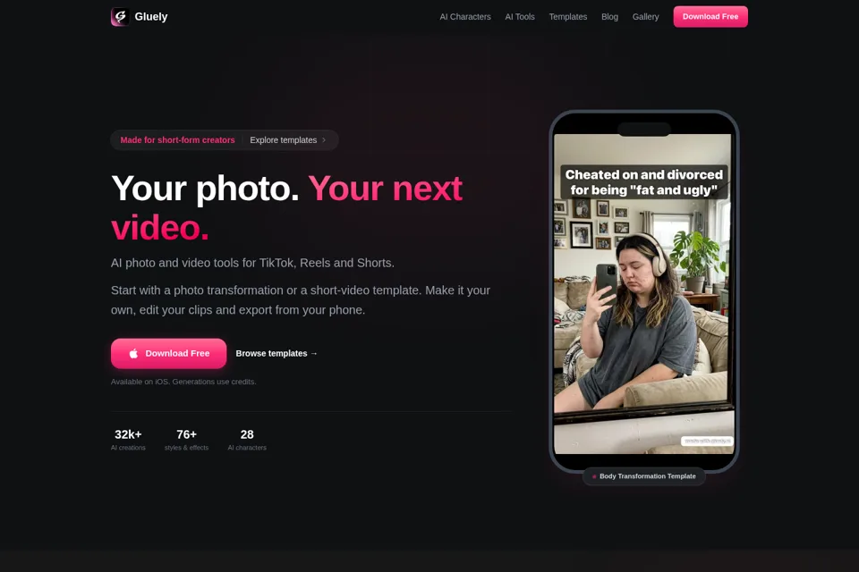 Aperçu de la landing page