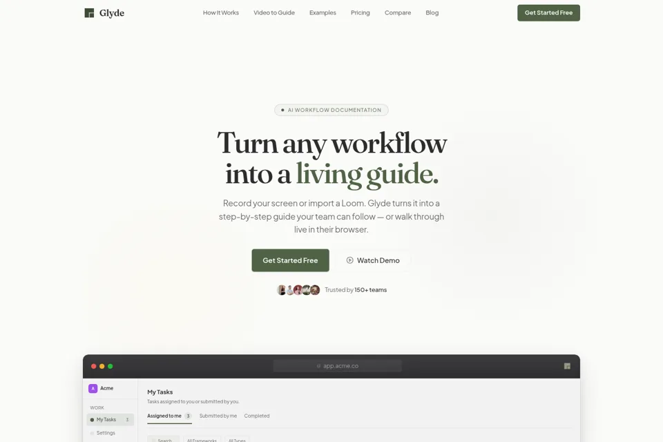 Aperçu de la landing page