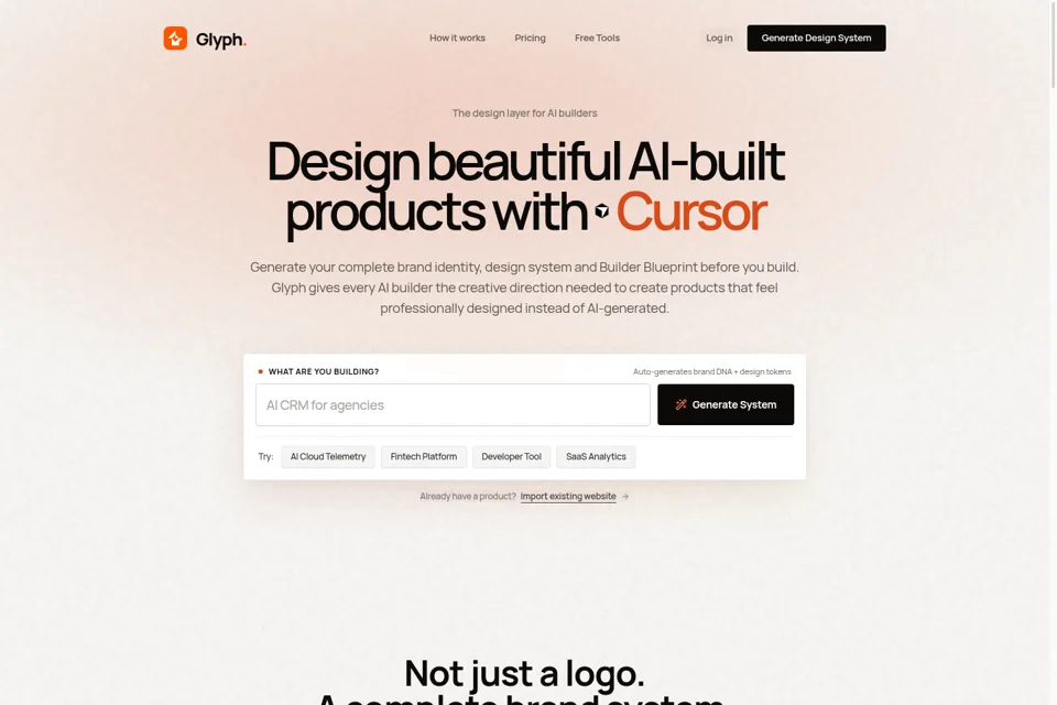 Aperçu de la landing page