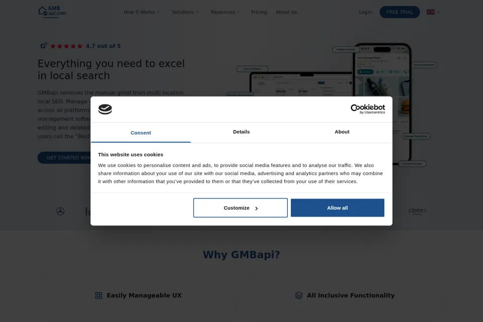 Aperçu de la landing page