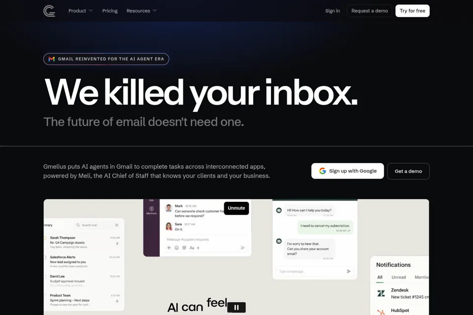 Aperçu de la landing page