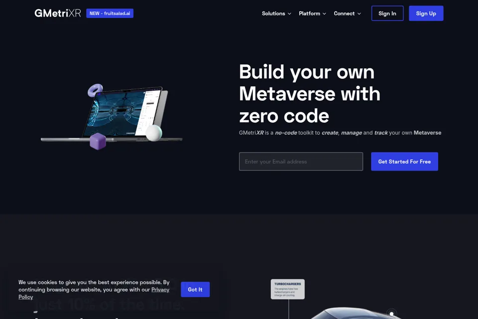 Aperçu de la landing page