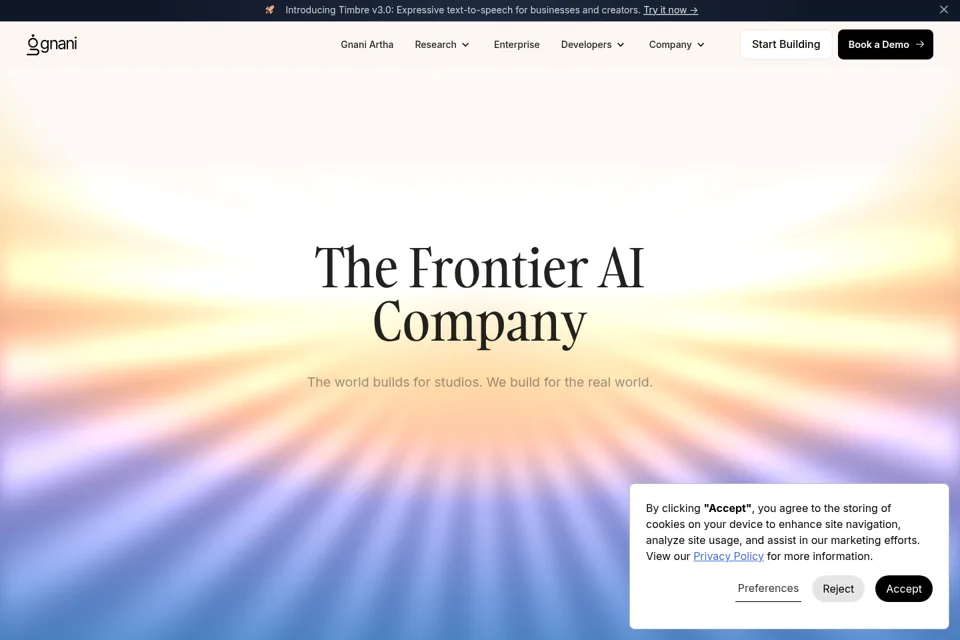 Aperçu de la landing page
