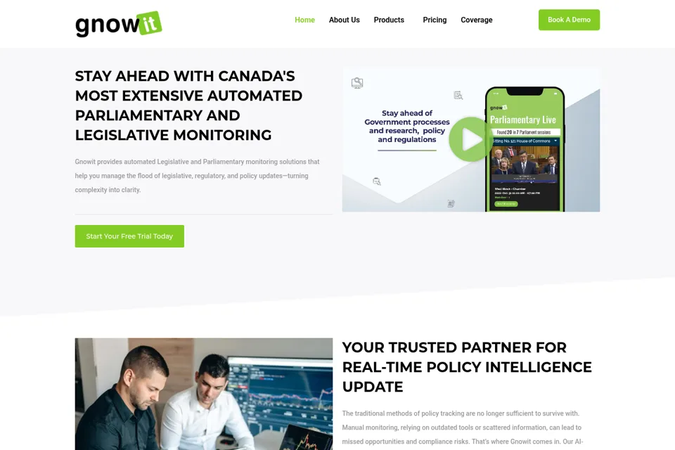 Aperçu de la landing page