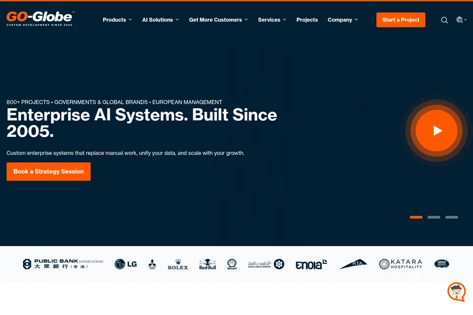Aperçu de la landing page