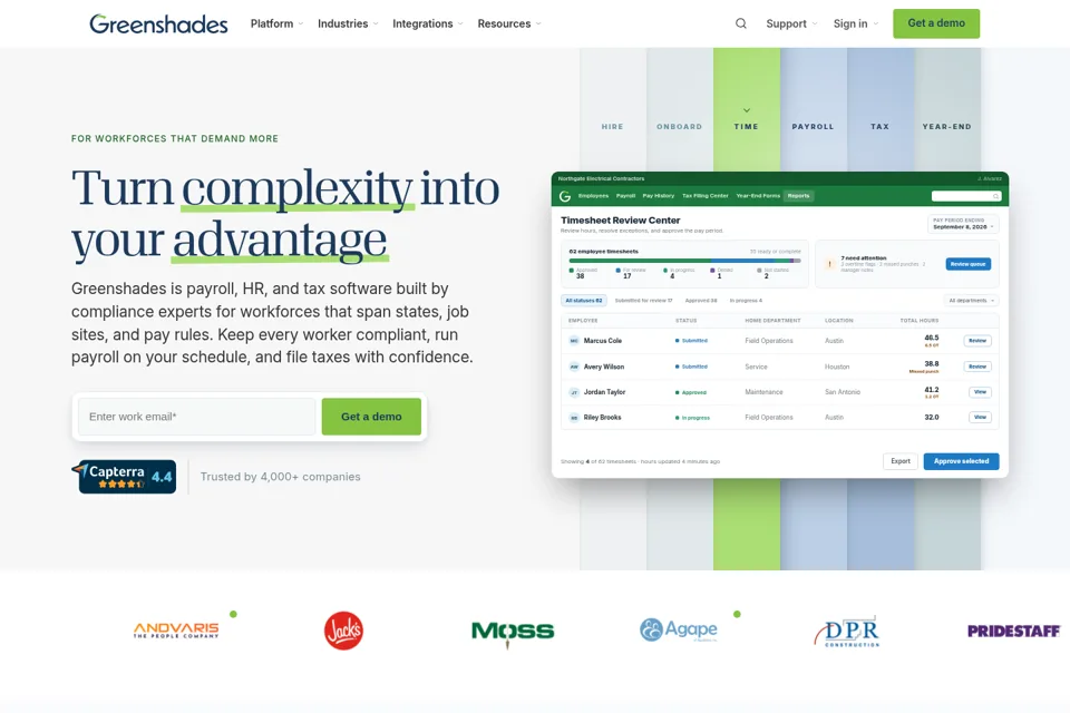 Aperçu de la landing page