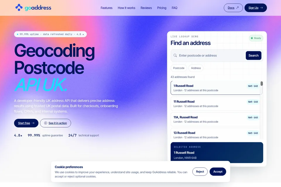 Aperçu de la landing page