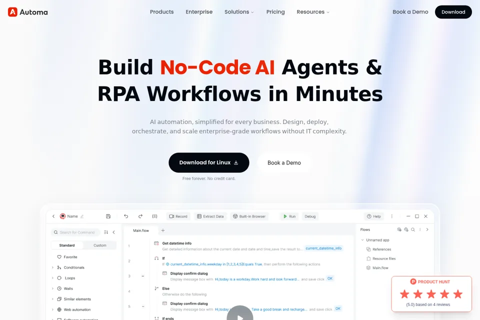 Aperçu de la landing page