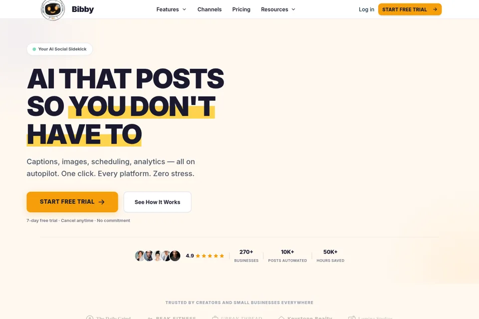 Aperçu de la landing page