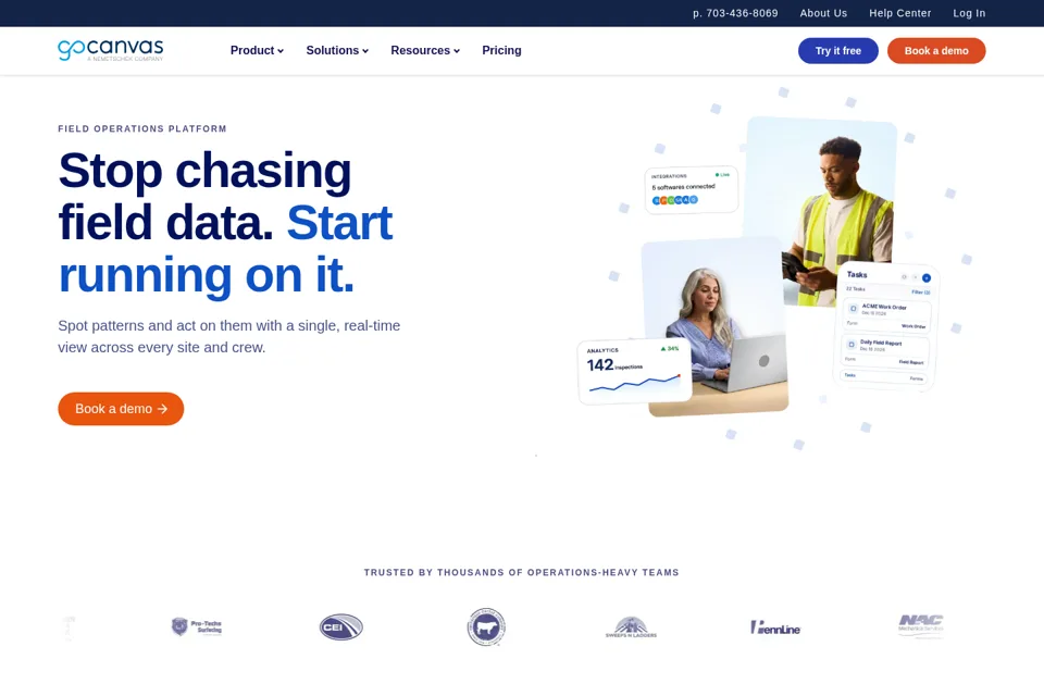 Aperçu de la landing page