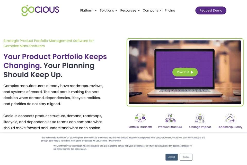 Aperçu de la landing page