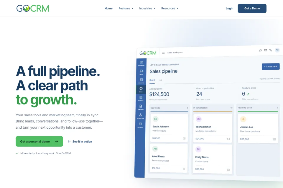 Aperçu de la landing page