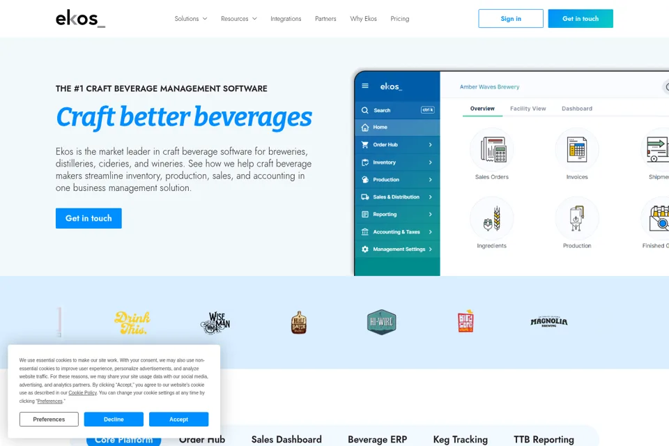 Aperçu de la landing page