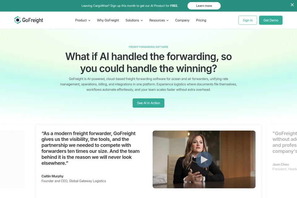 Aperçu de la landing page