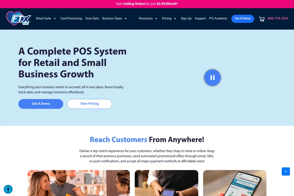 Aperçu de la landing page