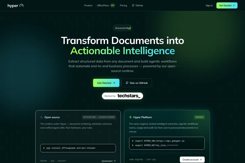 Aperçu de la landing page