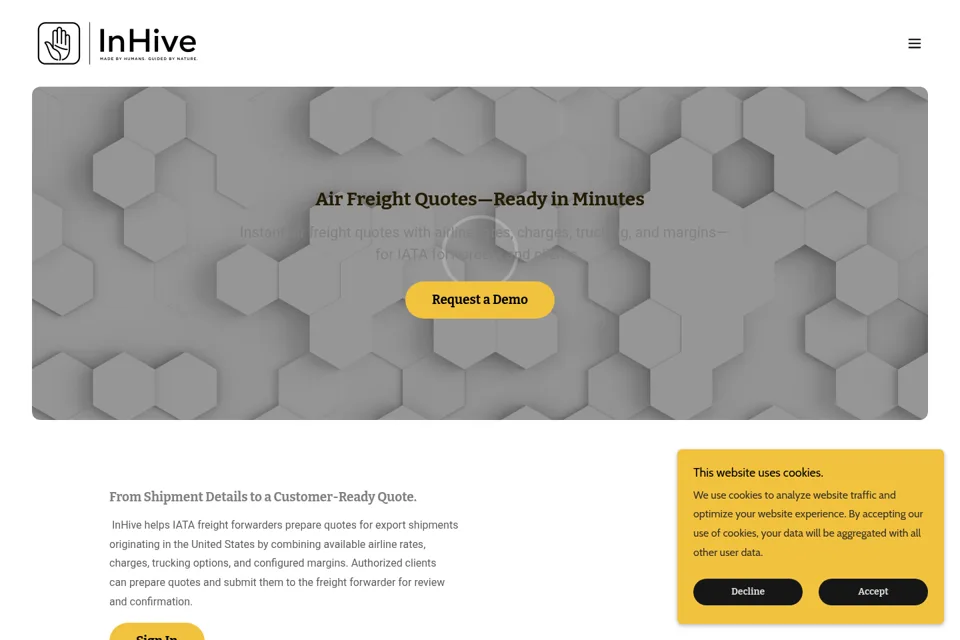 Aperçu de la landing page