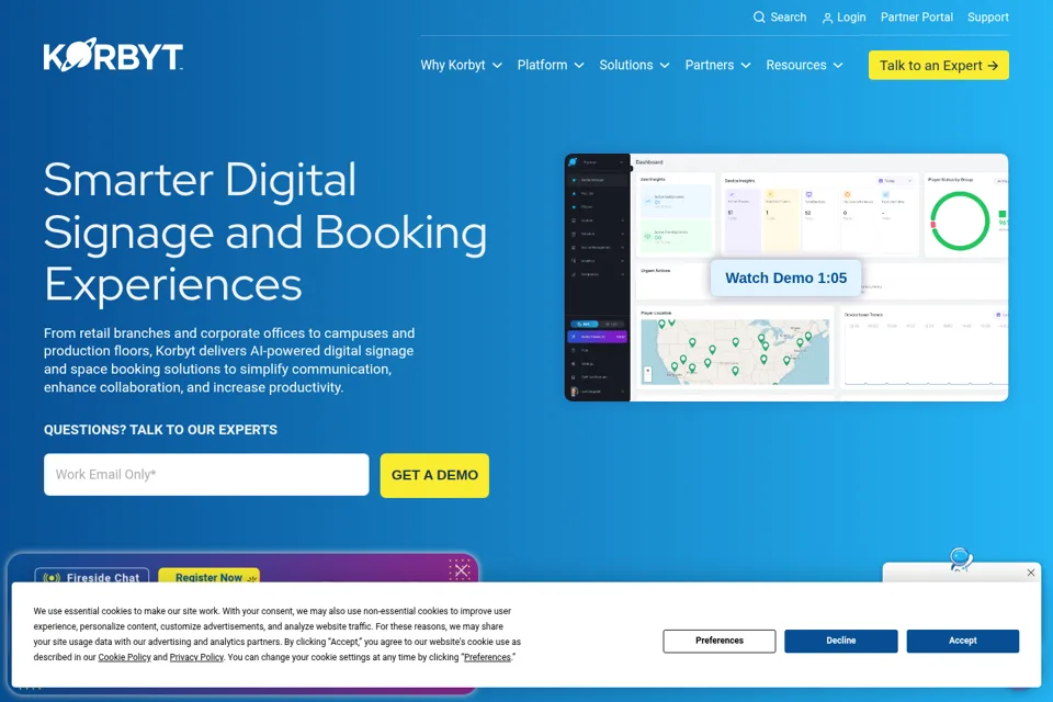 Aperçu de la landing page