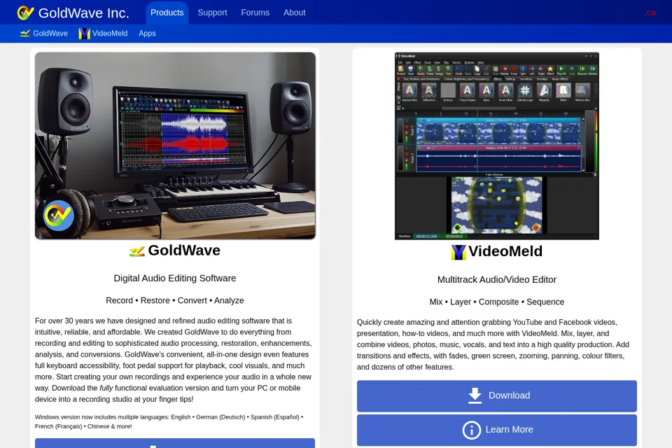 Aperçu de la landing page