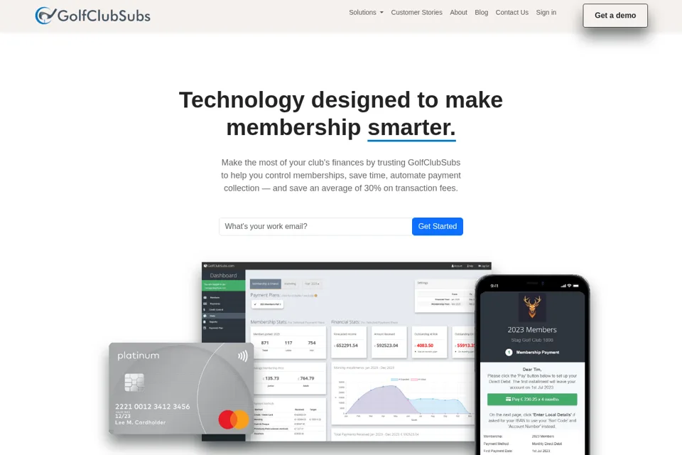 Aperçu de la landing page