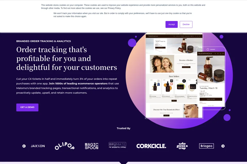 Aperçu de la landing page