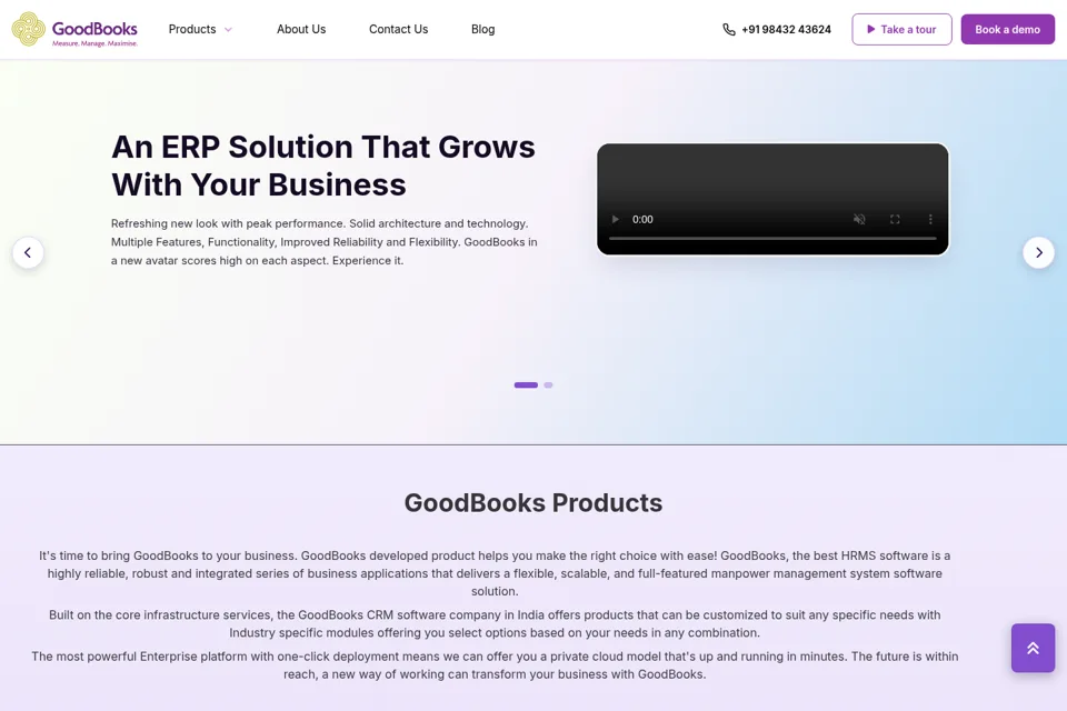 Aperçu de la landing page
