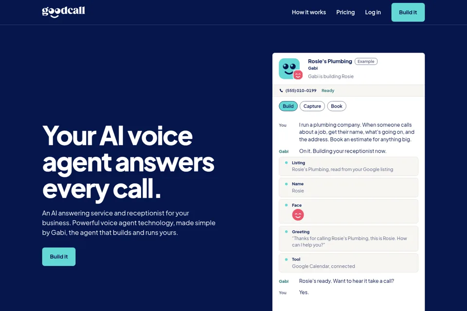 Aperçu de la landing page