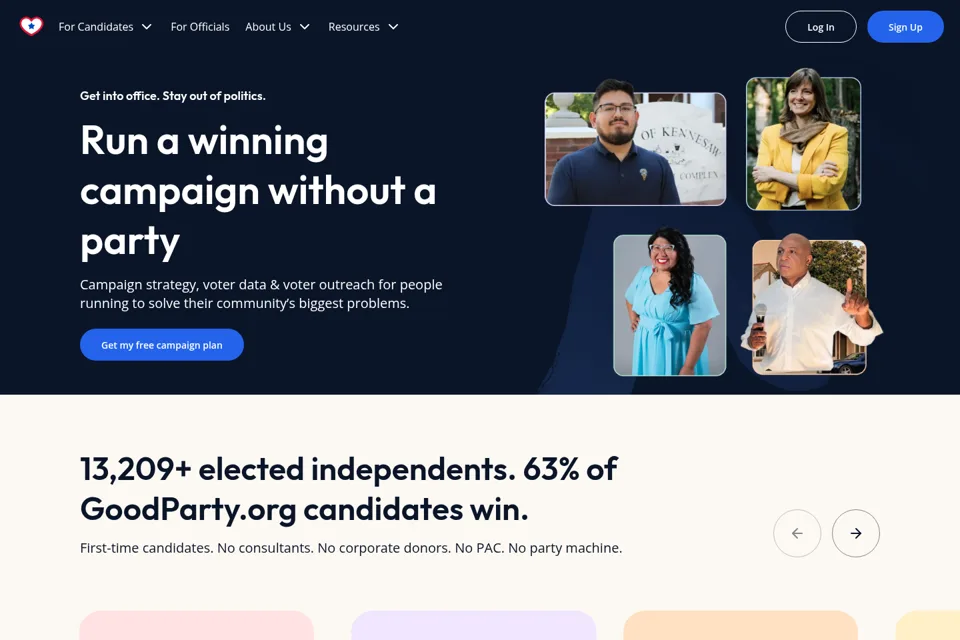 Landing page preview