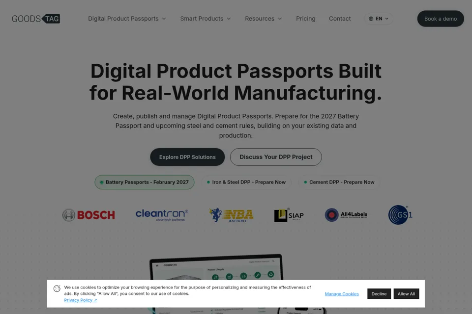 Aperçu de la landing page
