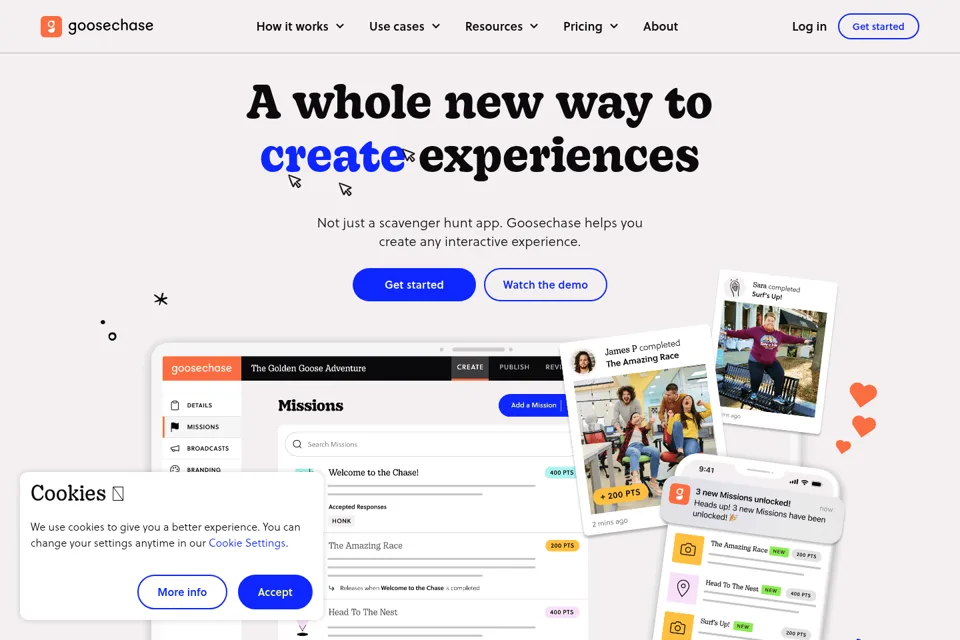 Aperçu de la landing page