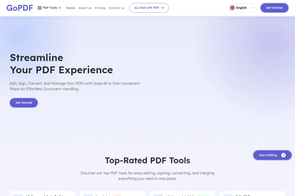 Aperçu de la landing page