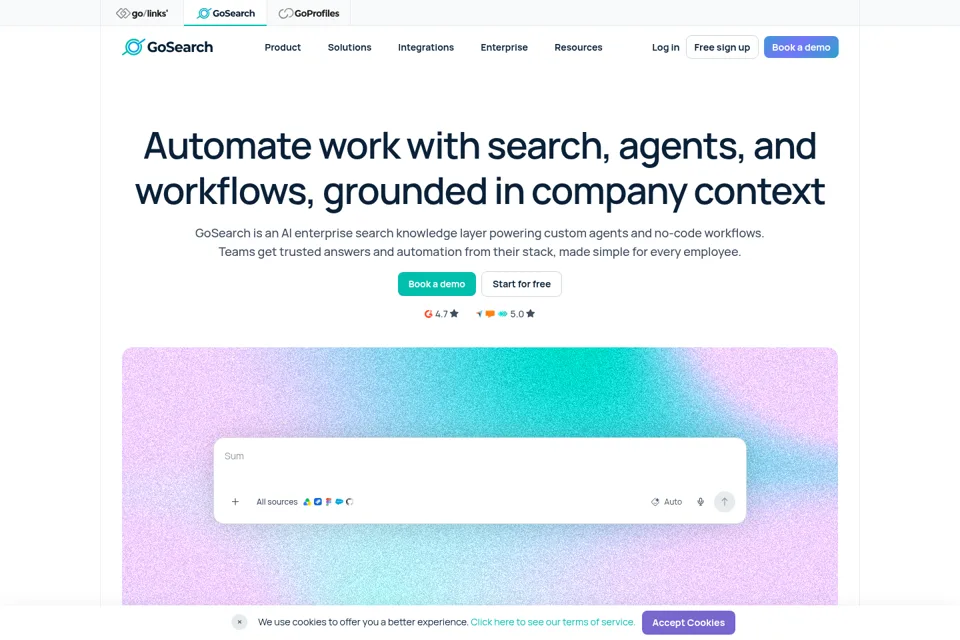 Aperçu de la landing page