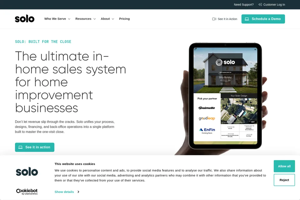 Aperçu de la landing page