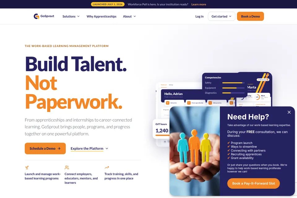 Aperçu de la landing page