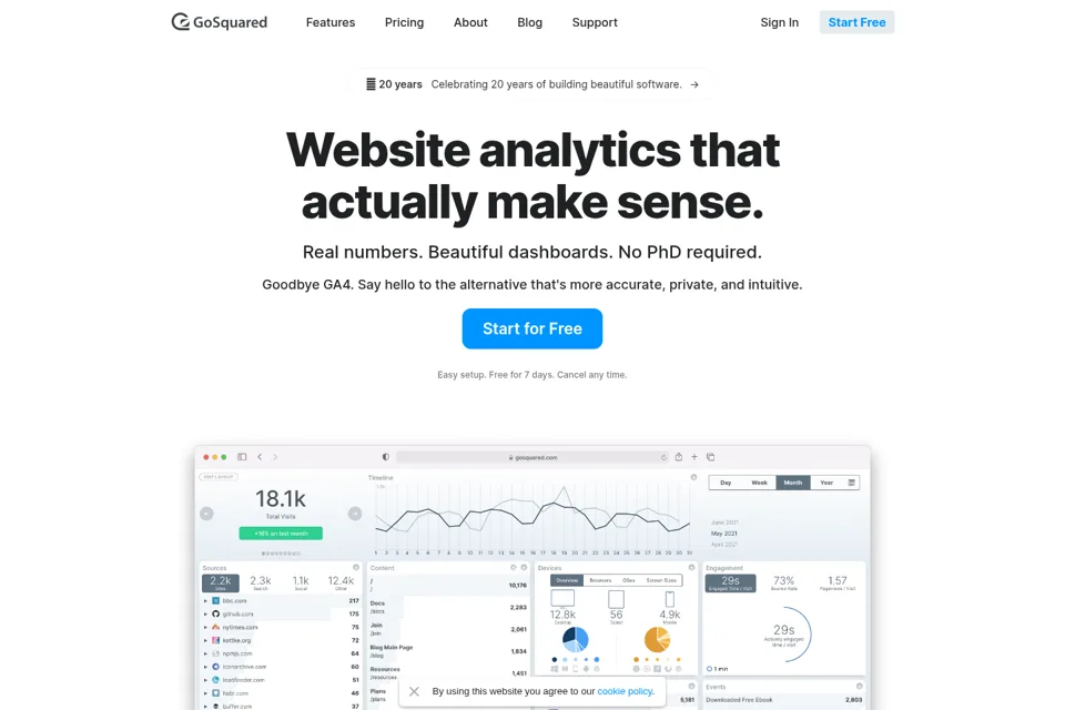 Aperçu de la landing page