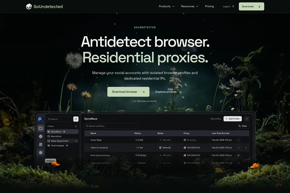 Aperçu de la landing page