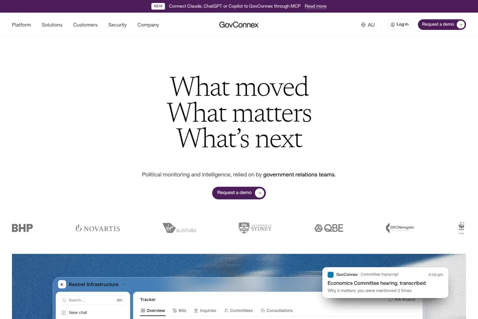 Aperçu de la landing page