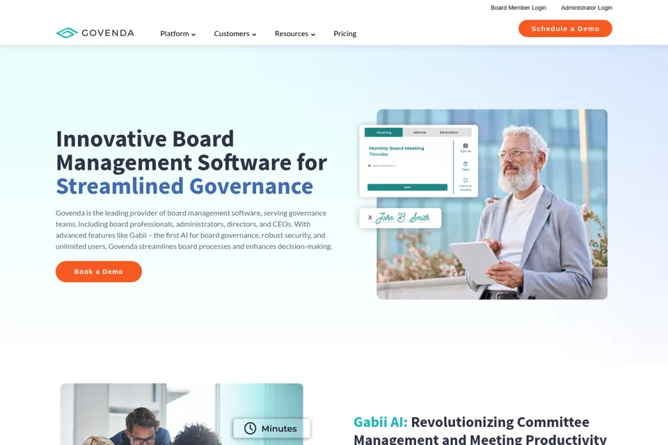 Aperçu de la landing page