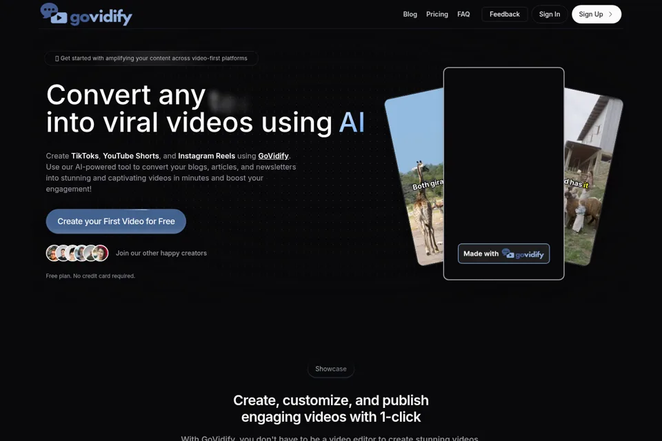 Aperçu de la landing page