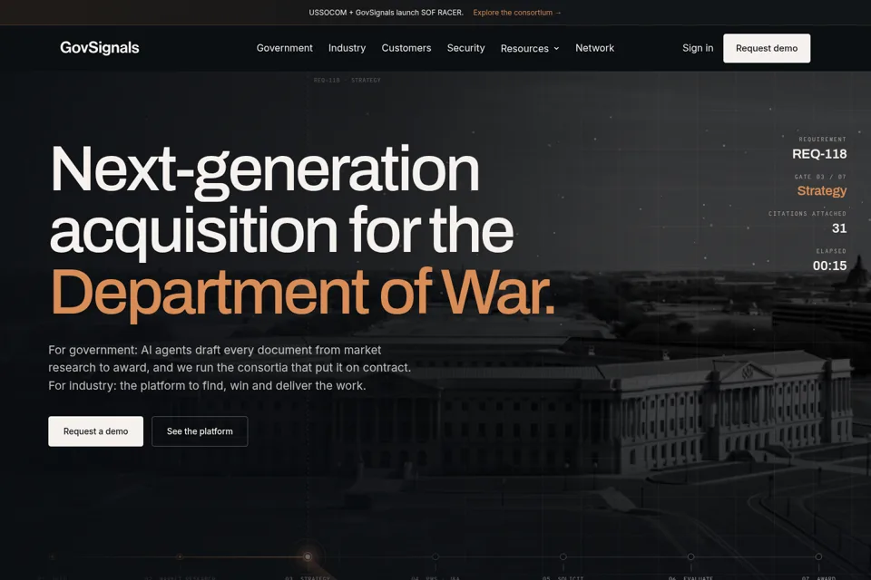 Aperçu de la landing page