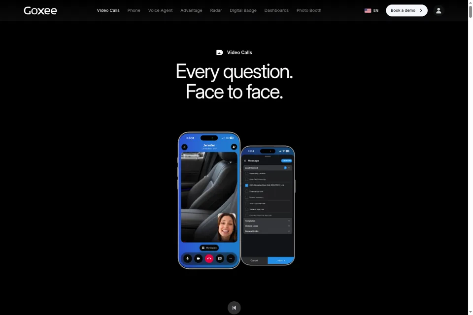 Aperçu de la landing page