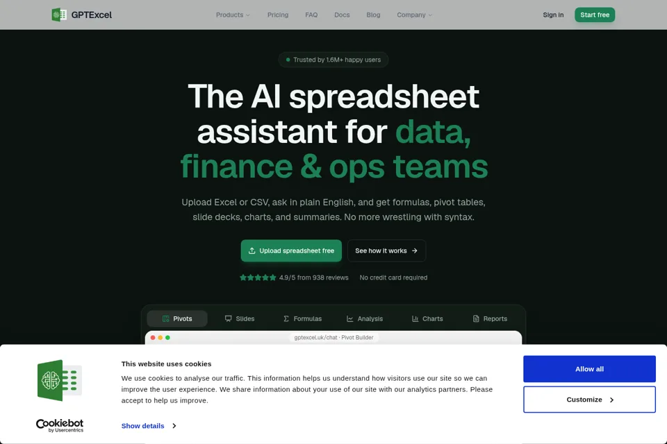 Aperçu de la landing page