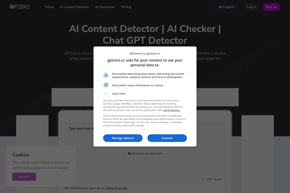 Aperçu de la landing page