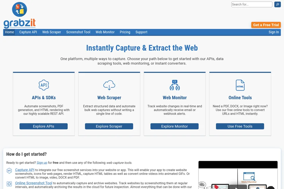 Aperçu de la landing page