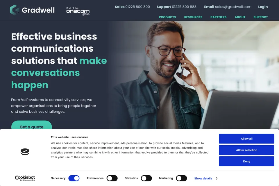 Aperçu de la landing page