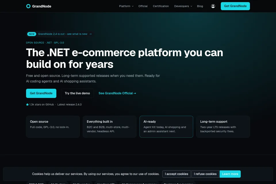 Aperçu de la landing page