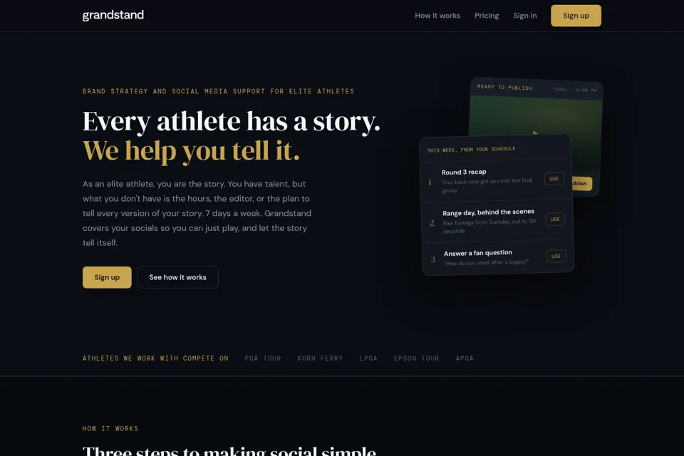 Aperçu de la landing page