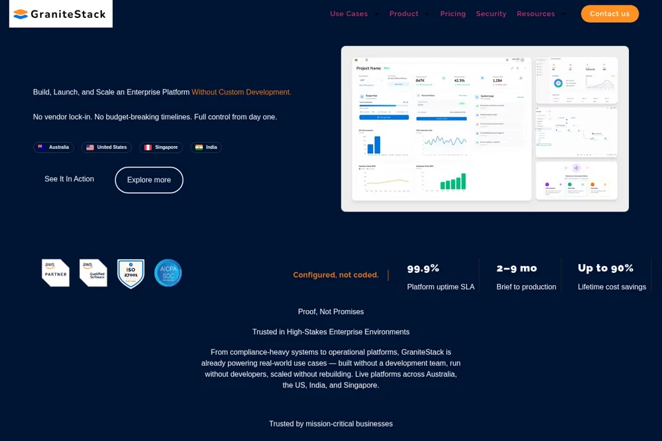 Aperçu de la landing page