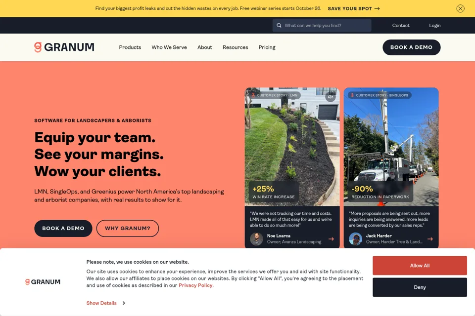 Aperçu de la landing page