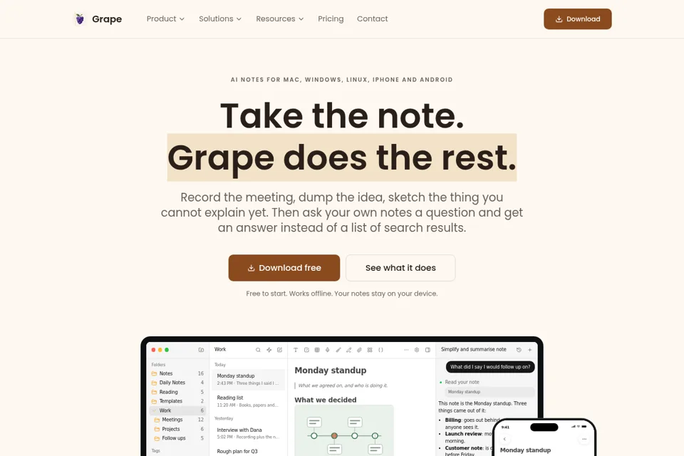 Landing page preview